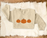 Pumpkin Sweatshirt, Embroidered Autumn Crewneck Jumper, Halloween Sweater, Fall Season Pumpkin Design Embroidery Comfy Top, EmbroideryCrafts