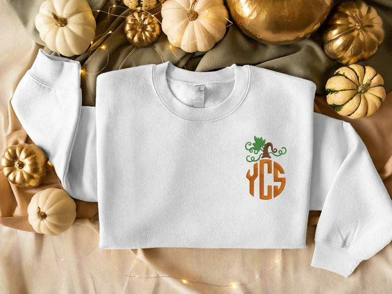 Custom Embroidered Halloween Sweater, Personalised Names Initials Monogrammed Sweatshirt, Halloween Themed Fonts Jumpers, Spooky Season Tops