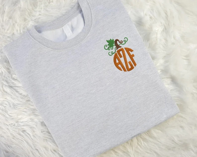 Custom Embroidered Halloween Sweater, Personalised Names Initials Monogrammed Sweatshirt, Halloween Themed Fonts Jumpers, Spooky Season Tops