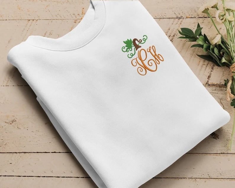 Custom Embroidered Halloween Sweater, Personalised Names Initials Monogrammed Sweatshirt, Halloween Themed Fonts Jumpers, Spooky Season Tops