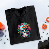 Vintage Floral Skull Halloween Jumper, Halloween Skull Sweatshirt, Halloween Unisex Comfy Sweaters, Autumn Fall Clothing, Spooky Season Tops