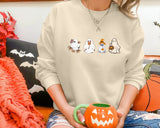 Halloween Floral Ghost Jumpers, Cute Ghosts Crewneck Sweatshirt, Halloween Unisex Sweater, Halloween Shirt, Family Halloween Gothic Outfits