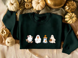 Halloween Floral Ghost Jumpers, Cute Ghosts Crewneck Sweatshirt, Halloween Unisex Sweater, Halloween Shirt, Family Halloween Gothic Outfits