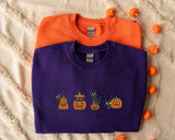 Halloween Cats & Pumpkins Sweatshirt, Embroidered Crew Neck Halloween Jumper, Spooky Season Black Cat Pumpkin Sweatshirt, Free Delivery UK