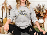 Embroidered Halloween Happy Sweatshirt, Unisex Halloween Crewneck Sweater, Comforts Colors Halloween Jumper, Cute Halloween Gifts for Her