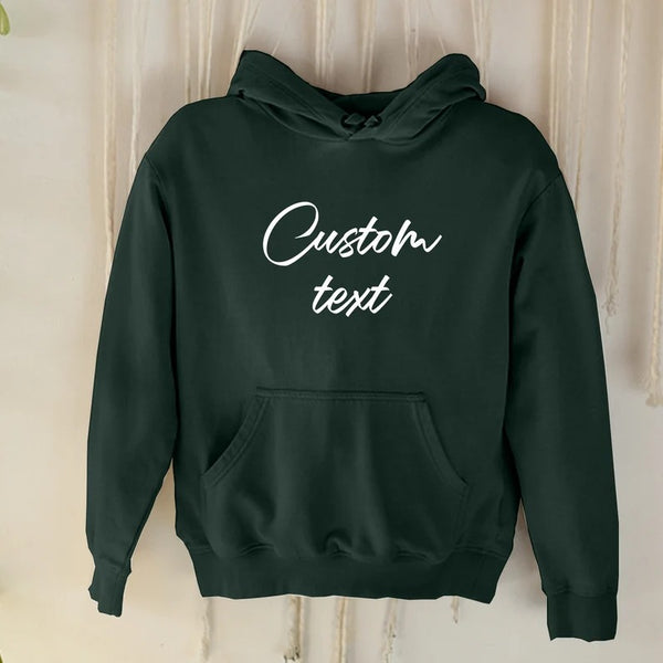 Custom Text Hoodies, Personalised Names/Text Printed Hoody, your Own Text custom Jumper, Family Matching Hooded Sweatshirt