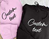 Custom Text Hoodies, Personalised Names/Text Printed Hoody, your Own Text custom Jumper, Family Matching Hooded Sweatshirt