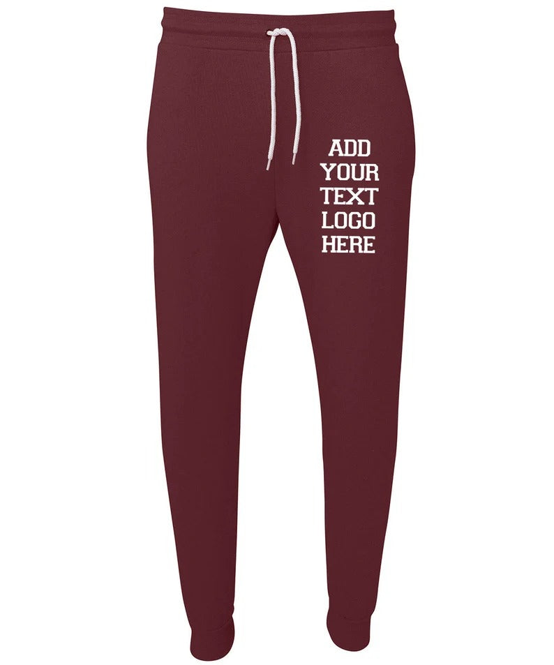 Personalised Text Monogrammed Unisex Joggers, Custom Team Logo Printed Matching Trousers, Comfort Colors Couple Sweatpants, Gift for Partner