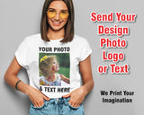 Custom Image Design Printed Tshirt, Personalised Photo Text Unisex Shirt, Hen Do Anniversary Matching Graphic Tees, Birthday Vacation Gift