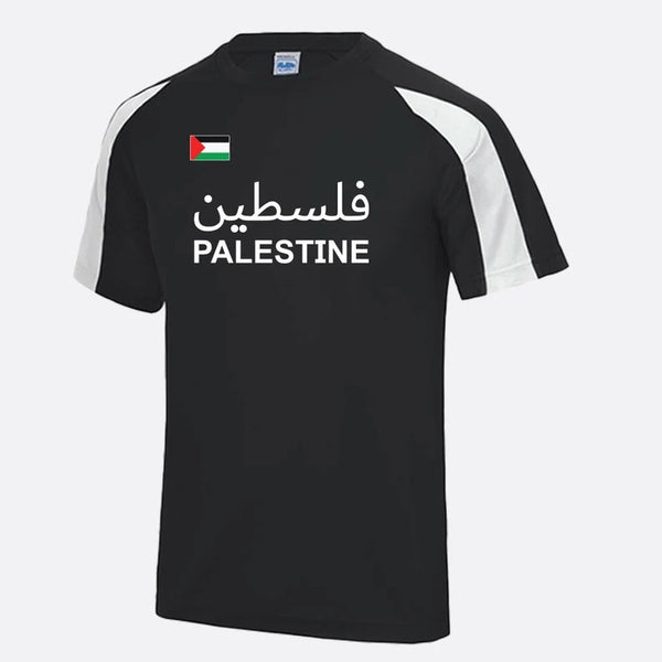 Palestine Flag Football Shirt, Palestine Arabic Name Printed T Shirt, Palestine Football Lover Tee Tops, Fully Polyester Shirt, Muslims Gift