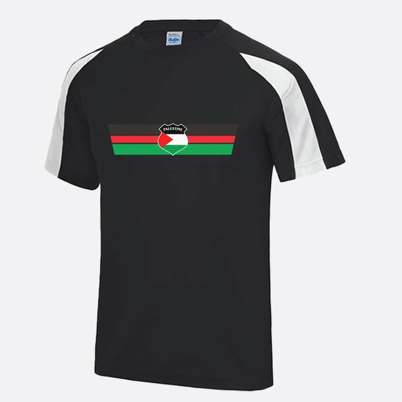 Palestine Flag Football T Shirt, Palestine Logo Chest Printed Shirt, Palestine Football Lover Tee Tops, 100 Polyester Shirt, Footballer Gift