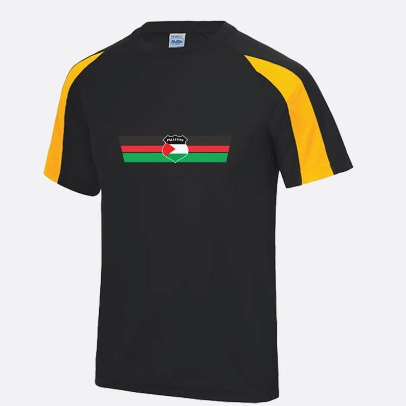 Palestine Flag Football T Shirt, Palestine Logo Chest Printed Shirt, Palestine Football Lover Tee Tops, 100 Polyester Shirt, Footballer Gift