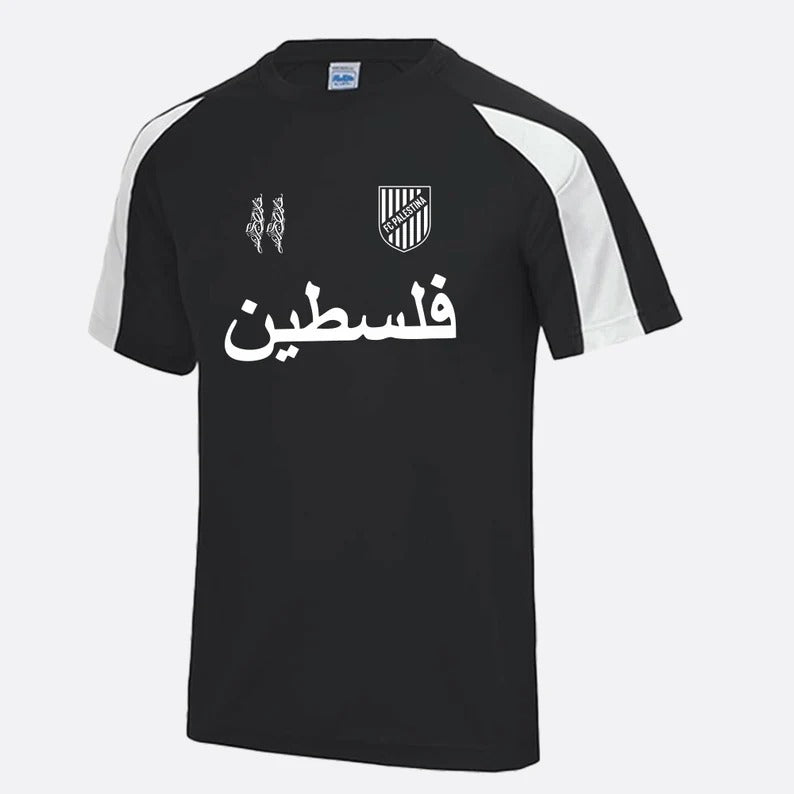 Palestine Football Shirt, Palestine Logo Arabic Name Printed T Shirt, Palestine Football Lover Tee Tops, Fully Polyester Shirt, Muslims Gift