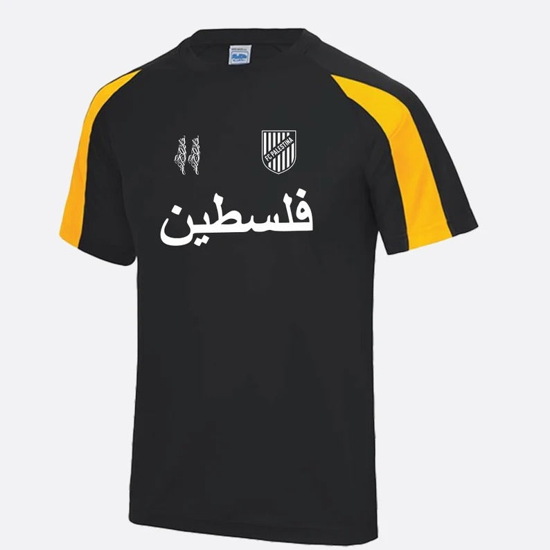 Palestine Football Shirt, Palestine Logo Arabic Name Printed T Shirt, Palestine Football Lover Tee Tops, Fully Polyester Shirt, Muslims Gift