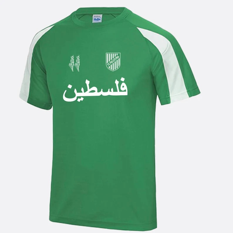 Palestine Football Shirt, Palestine Logo Arabic Name Printed T Shirt, Palestine Football Lover Tee Tops, Fully Polyester Shirt, Muslims Gift