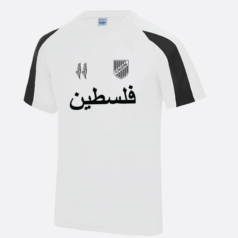 Palestine Football Shirt, Palestine Logo Arabic Name Printed T Shirt, Palestine Football Lover Tee Tops, Fully Polyester Shirt, Muslims Gift