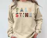 Palestine Retro Printed Sweatshirt, Palestine Name Design Crewneck Sweater, Palestine Jumper, Comfy Adult Pullover Top