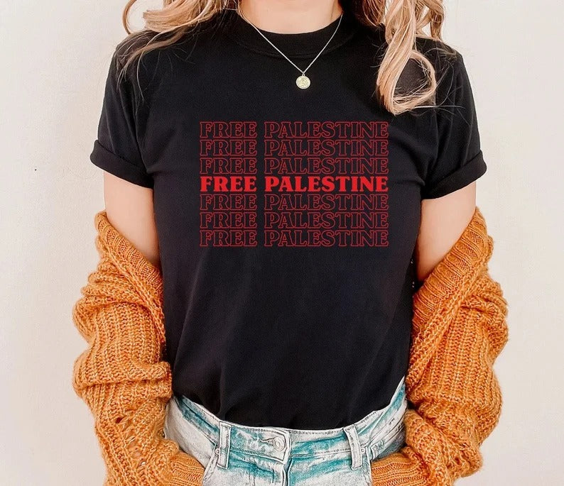 Retro Palestine Shirt, Palestine Printed T Shirt, Palestine Crewneck Matching Tee, Comfy Colors Palestine Clothing, XS-4xl Adult Unisex Top