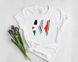 Palestine Maps T Shirt, Palestine Watermelon flag keffiyeh Maps Shirt, Adults Crewneck Comfy Tee Shirts, Next Day Free Shipping UK