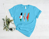 Palestine Maps T Shirt, Palestine Watermelon flag keffiyeh Maps Shirt, Adults Crewneck Comfy Tee Shirts, Next Day Free Shipping UK