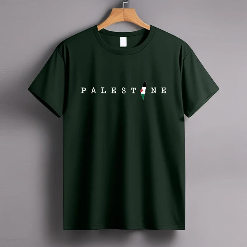 Palestine Tshirts, Palestine Map Flag Printed Crewneck Shirts, Palestine Adults Sizes Tee Tops, Palestine Clothing