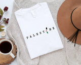 Palestine Tshirts, Palestine Map Flag Printed Crewneck Shirts, Palestine Adults Sizes Tee Tops, Palestine Clothing