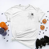 Halloween Tarantula Spider T Shirt, Embroidered Spider's Web Monogram Printed Tshirt, Fall Unisex Adult Tees, Family Matching Halloween Tops