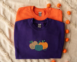 Embroidered Pumpkin Sweatshirt, Halloween Fall Jumper, Thanksgiving Cute Pumpkin Sweaters, Jack-o-lantern Unisex Vintage Halloween Gifts