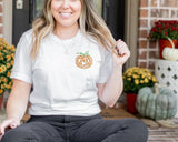 Vintage Halloween Pumpkin T-Shirt, Cute Embroidered Pumpkin Tee, Jack-o-Lanterns Fall T-shirt - Perfect for Spooky Season, Thanksgiving Gift