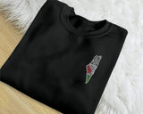 Palestine Arabic Map Tatreez Sweater, Embroidered Palestine Sweatshirt, Palestine Crewneck Jumper, Palestine Muslims Clothing