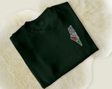 Palestine Arabic Map Tatreez Sweater, Embroidered Palestine Sweatshirt, Palestine Crewneck Jumper, Palestine Muslims Clothing