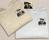 Graduation Friends Portrait Sweatshirt, Custom Embroidered Sketch from Photo Sweater, Personalised Graduation Date Jumper, Graduation Gifts