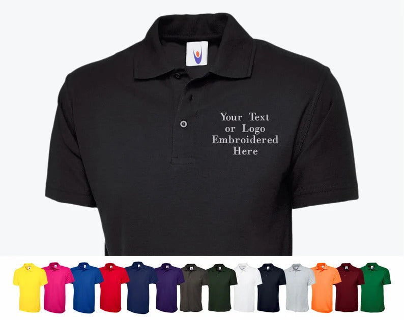 Custom Embroidered Polo Shirts, Personalized Logo/Text Monogrammed Polos, Company Logo Tees, Small Business Workers Shirts, Gift for Golfers