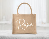 Personalised Tote Bag, Custom Name Printed Totes, Minimalist Canvas Cotton Shopping Bags, Gifts for Wife, Hen Party Tote Bag, Gifts for Her