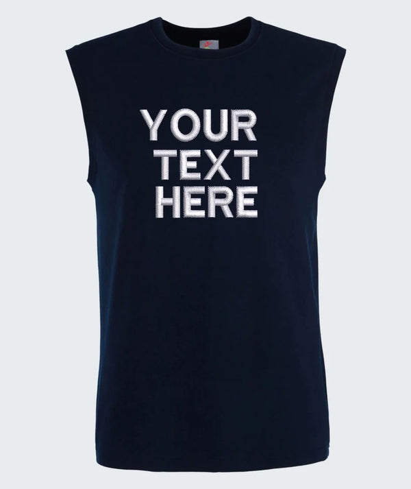 Custom Embroidered Text Tank Top, Your Own Custom Text Tank Top, Personalised Mens Gym Vest, Sports Team Tank Top, Create Your Text Tank Top