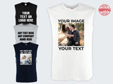 Custom Photo & Text Printed Vest, Personalised Couple Photo Tank Top, Your Own Text/Design Here Tank Top, Customised Vest, Best Gift for Him