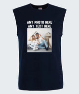 Custom Photo & Text Printed Vest, Personalised Couple Photo Tank Top, Your Own Text/Design Here Tank Top, Customised Vest, Best Gift for Him