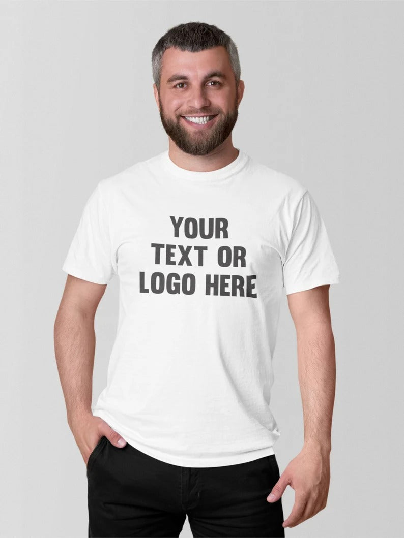 Personalised Text & Image Tee Shirt, Custom Family Photo Printed T-Shirt, Your Image/Design Here Tee Tops, Customised Men Women Kids Gifts