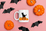 Halloween Cat Mugs, Cat on Pumpkins Halloween Mug, Vintage Halloween Coffee Cups, Spooky Season Fall Mugs, Family Matching Halloween Gifts