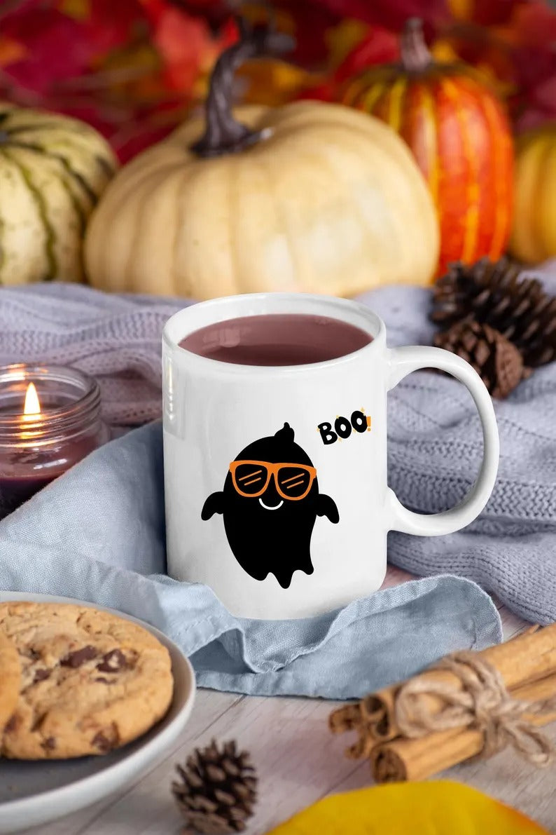 Halloween Mugs, Cute Halloween Ghost Boo Mug, Funny Halloween Coffee Cups, Spooky Season Gothic Fall Mugs, Halloween Cups, Autumn Fall Gifts