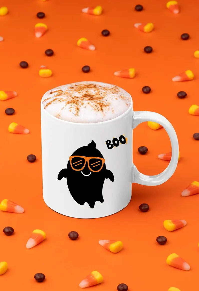 Halloween Mugs, Cute Halloween Ghost Boo Mug, Funny Halloween Coffee Cups, Spooky Season Gothic Fall Mugs, Halloween Cups, Autumn Fall Gifts