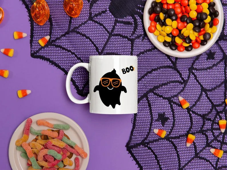 Halloween Mugs, Cute Halloween Ghost Boo Mug, Funny Halloween Coffee Cups, Spooky Season Gothic Fall Mugs, Halloween Cups, Autumn Fall Gifts