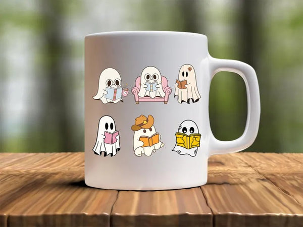 Halloween Ghosts Mugs, Cute Halloween Ghosts Coffee Cups, Halloween Coffee 11oz Ceramic Cups, Spooky Season Gothic Mug, Fall Halloween Gifts