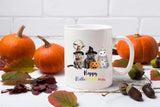 Halloween Cats Mugs, Happy Hallo Thanksmas Halloween Mugs, Vintage Cats Halloween Ceramic Tea Cups, Spooky Season Fall Mug, Halloween Gifts