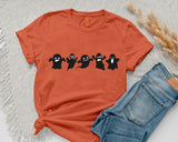 Halloween Ghosts T Shirt, Cute Ghosts Crewneck Printed Shirt, Halloween Crewneck Tees, Halloween Shirt, Family Halloween Party Gothic Outfit