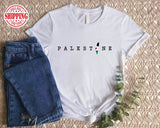 Palestine Name Printed T-Shirt, Palestine Flag Map Crewneck Shirt, Palestinians Matching Top, Muslim Solidarity Outfit