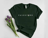 Palestine Name Printed T-Shirt, Palestine Flag Map Crewneck Shirt, Palestinians Matching Top, Muslim Solidarity Outfit