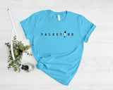 Palestine Name Printed T-Shirt, Palestine Flag Map Crewneck Shirt, Palestinians Matching Top, Muslim Solidarity Outfit