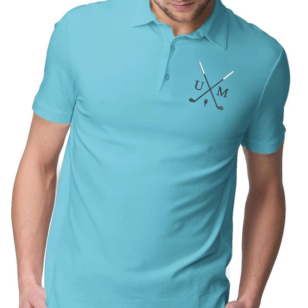 Custom Embroidered Polo Shirt, Personalised Initial Golf Monogrammed T-Shirt, Comfort Colors Sports Tops for Mens, Golf Slogan Gift for Dad