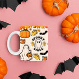 Halloween Ghosts Mugs, Cute Halloween Ghosts Coffee Mug, Vintage Spooky Vibes Cups, Pumpkin Spice Latte Ceramic Mug, Fall Halloween Gifts